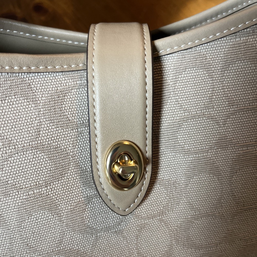 Coach Hadley Convertible Crossbody Bag With Canvas CAK50‎ Gold NWT Classic Logo - Picture 5 of 11